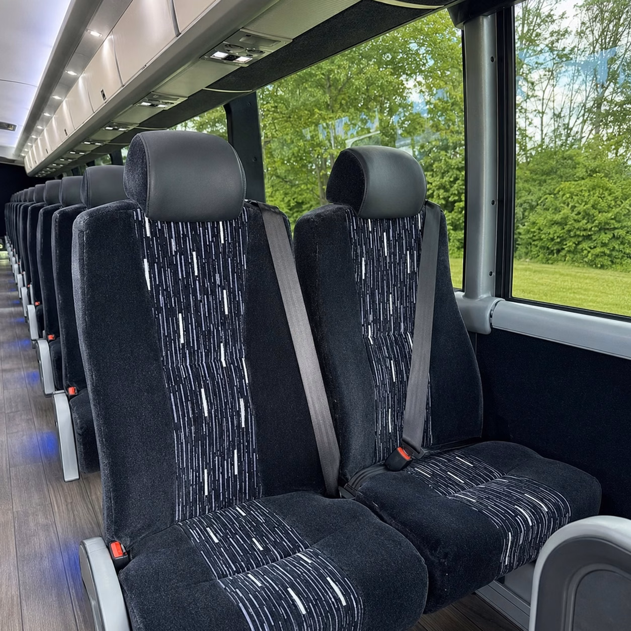 56 passenger charter bus inside