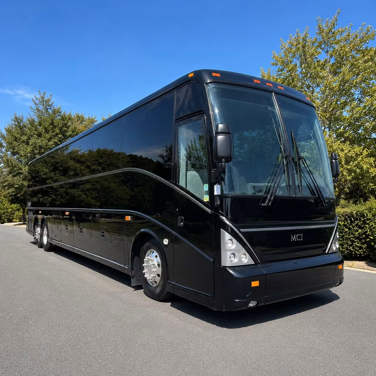 high point charter bus rental exterior